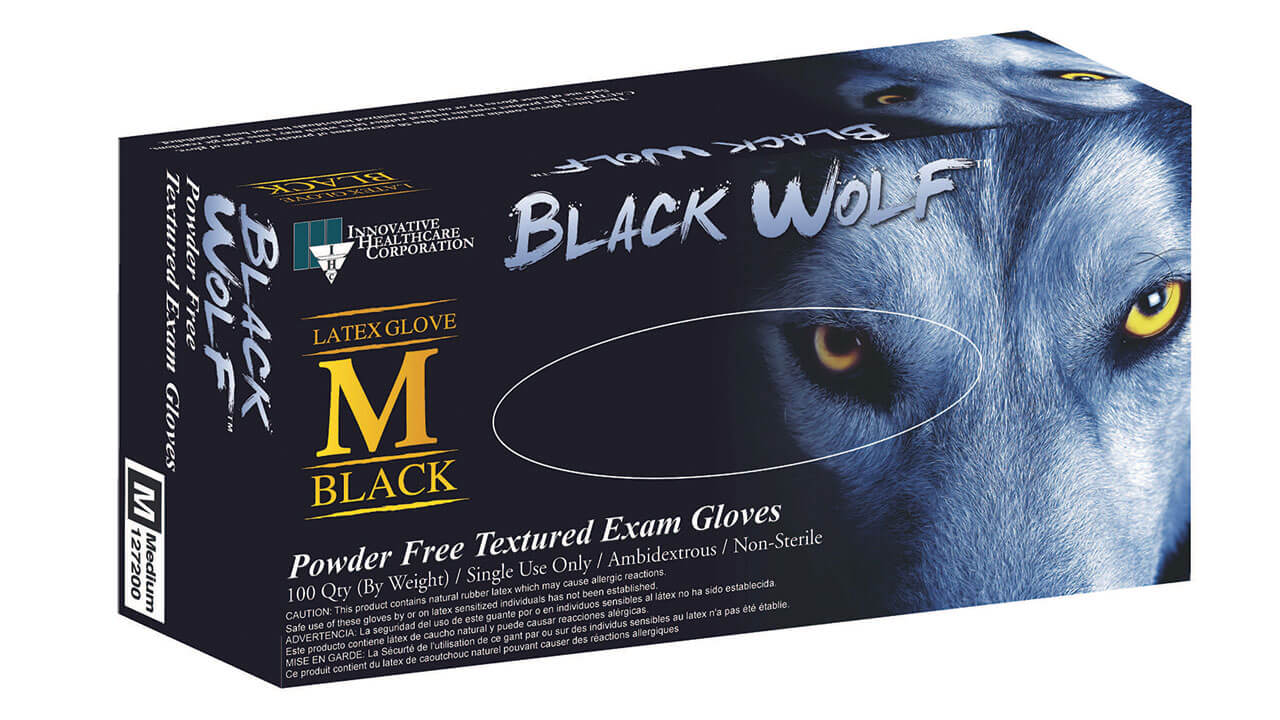 Black Wolf Latex Gloves